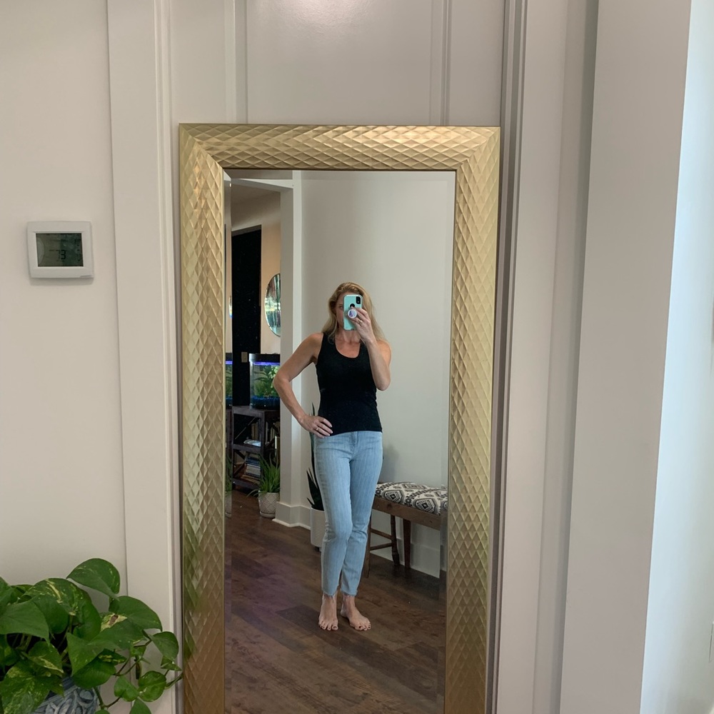 Lauren Conrad size 8 cropped striped jeans